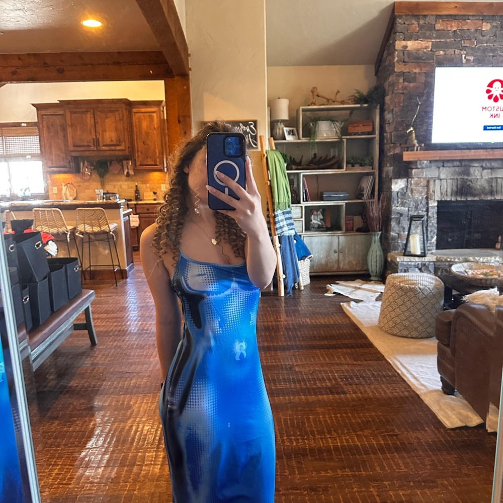 Blue and Black Gradient Dress